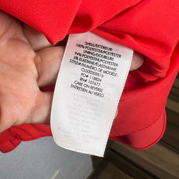 Alice + Olivia Classics Palmira Sleeveless Ruffle Short V-Neck Red Dress Sz 12 - Picture 8 of 12